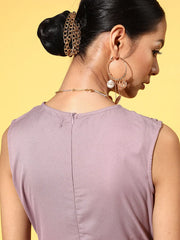 Women Solid Lavender Jumpsuits & Sets