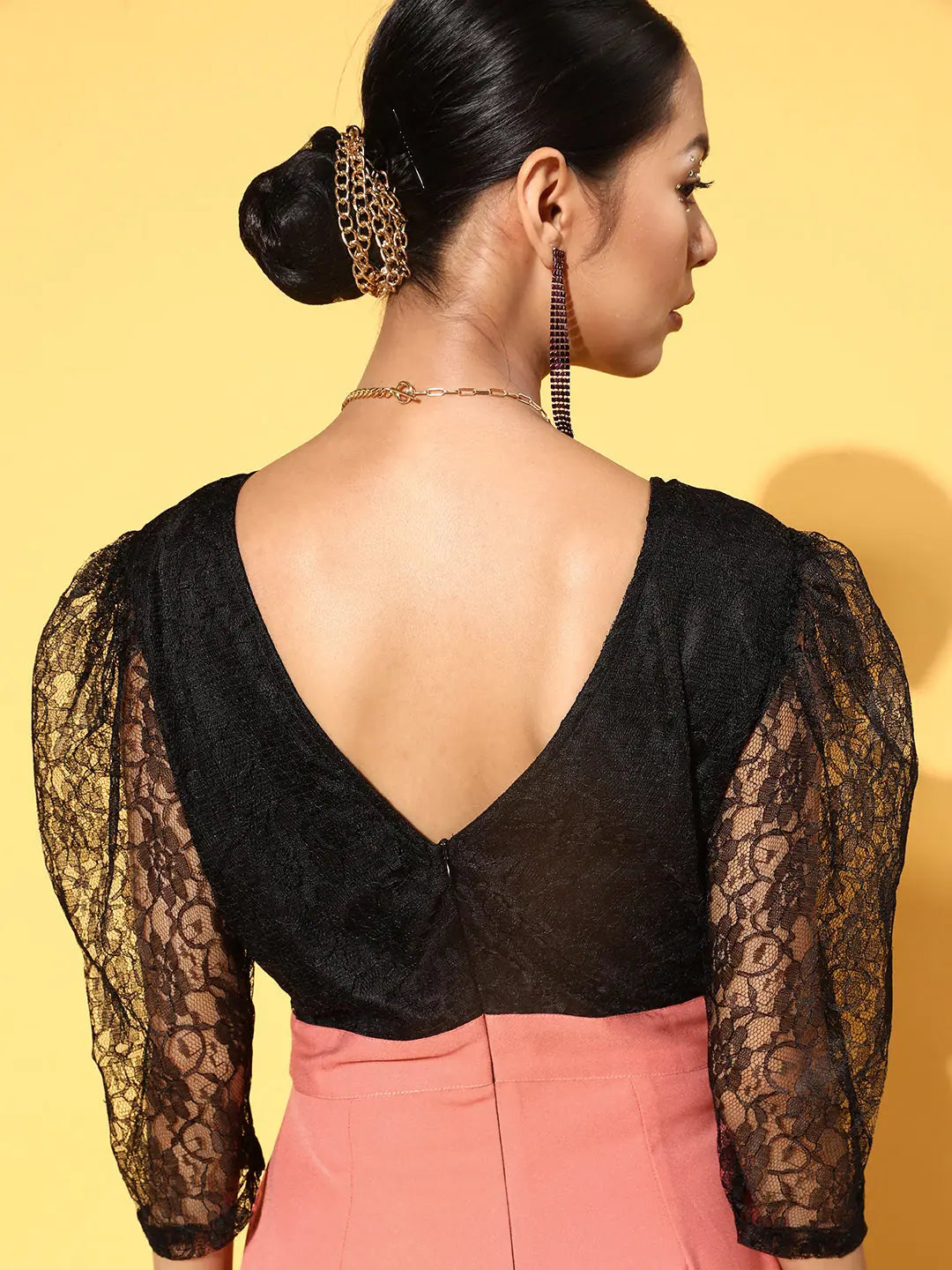 Pink Lace Jumpsuit | Party Wear Lehenga for Women