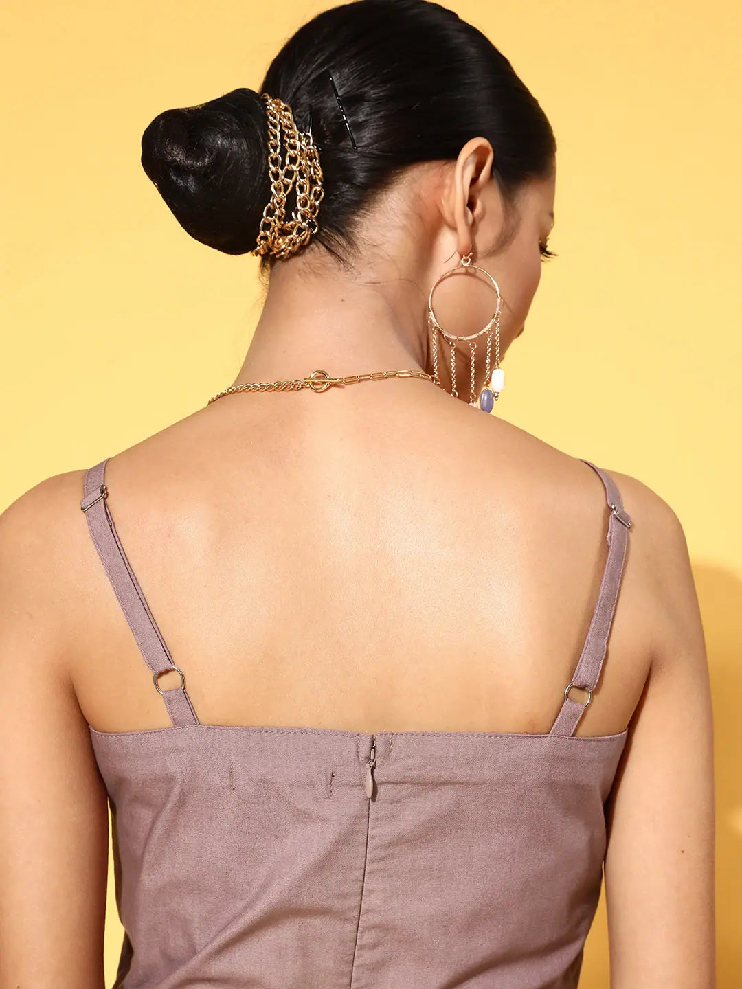 Brown Tie-Knot Jumpsuit | Designer Lehenga Collection