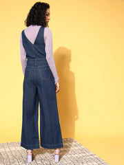 Women Embroidered Blue Jumpsuits & Sets