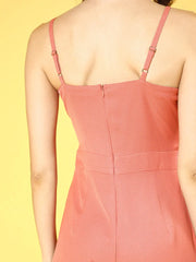 Women Solid Pink Jumpsuits & Sets