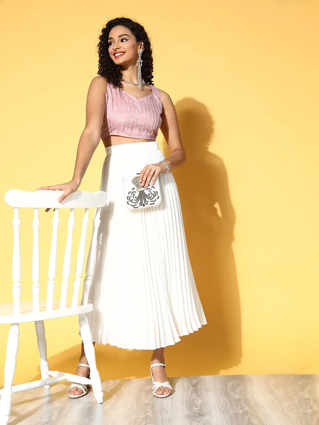 Lavender Crop Top - Women's Embroidered Lehenga Top for Party