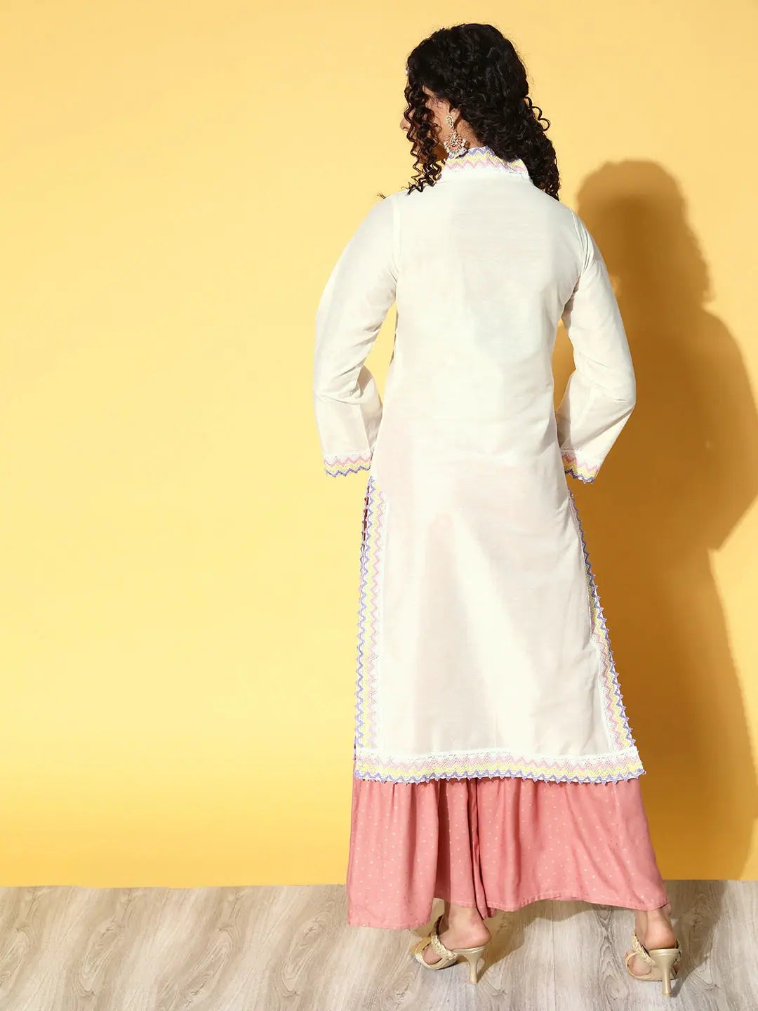 Off White Lace Kurta - Elegant Indian Kurtis Online Store