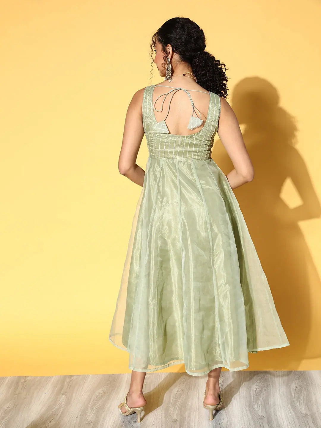 Olive Gota Embroidered Anarkali Dress | Women's Anarkali Suits