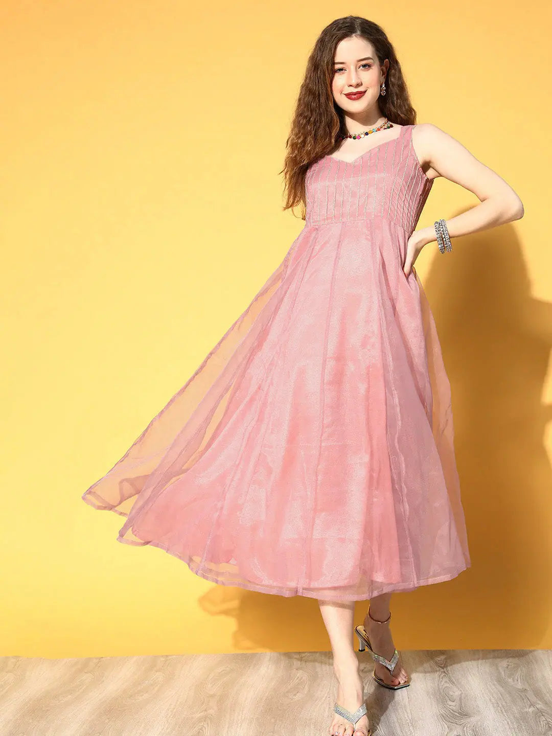 Lavender Gota Embroidered Anarkali Dress | Women's Anarkali Kurti