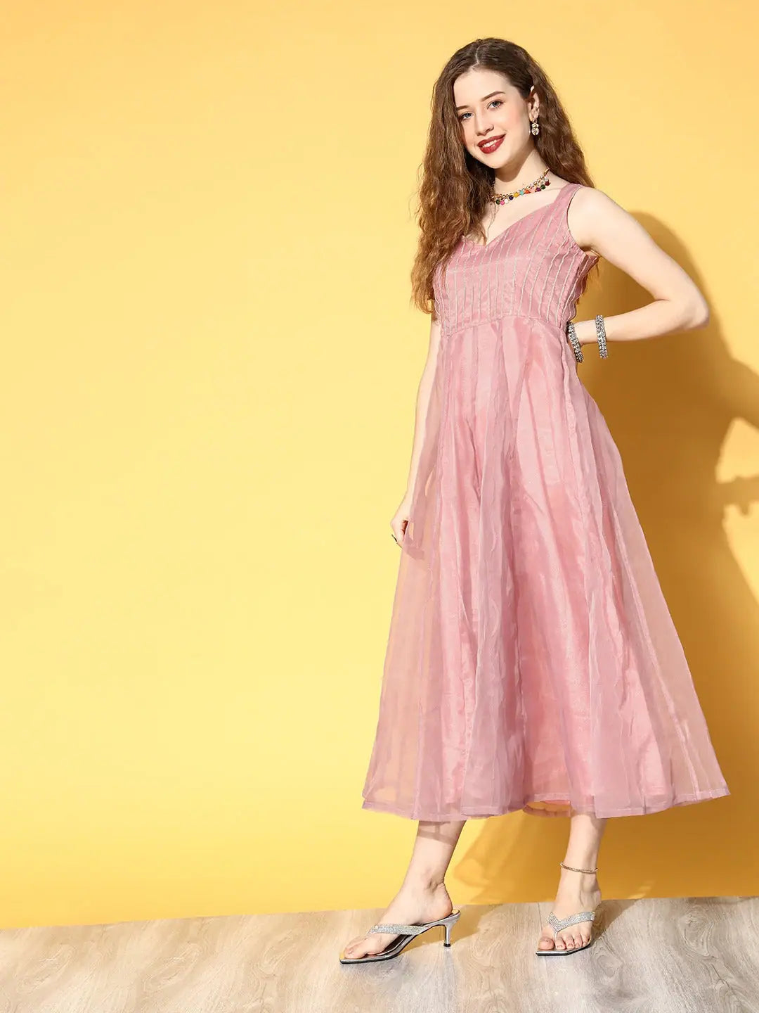Lavender Gota Embroidered Anarkali Dress | Women's Anarkali Kurti