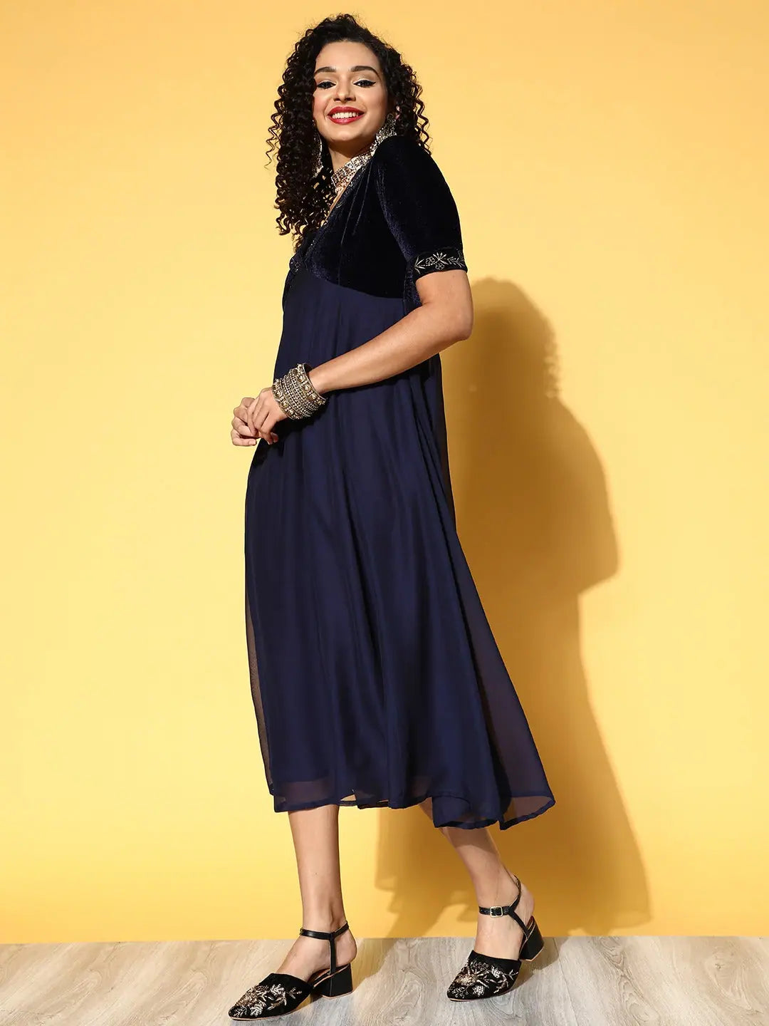 Navy Embroidered Anarkali Dress - Stunning Anarkali Suits for ...