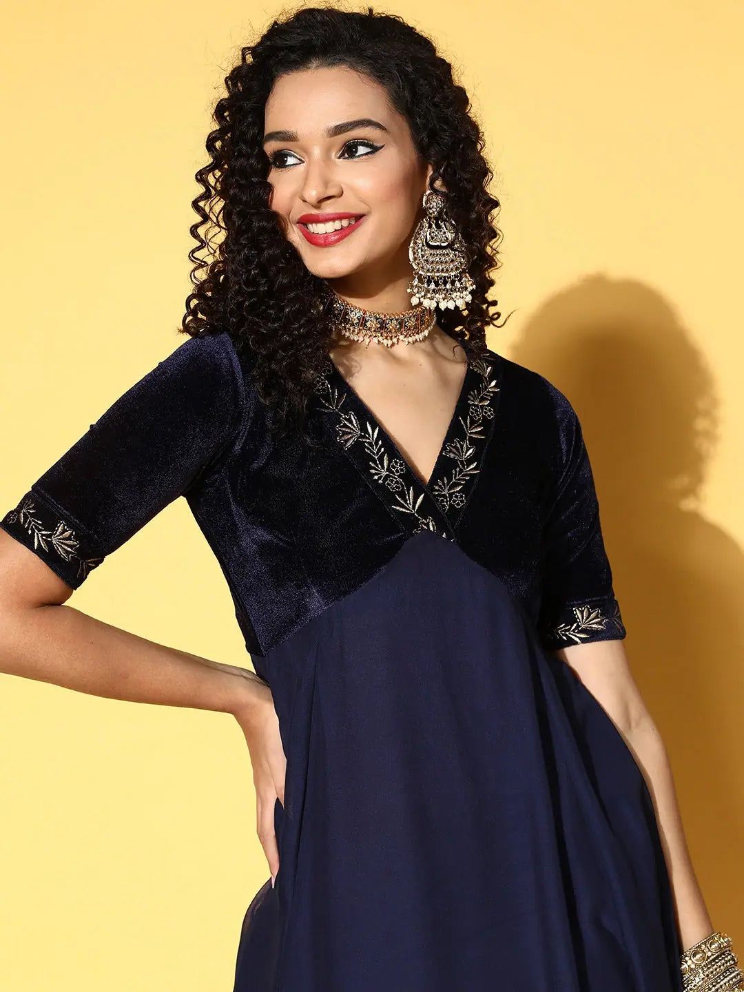 Navy Embroidered Anarkali Dress - Stunning Anarkali Suits for ...
