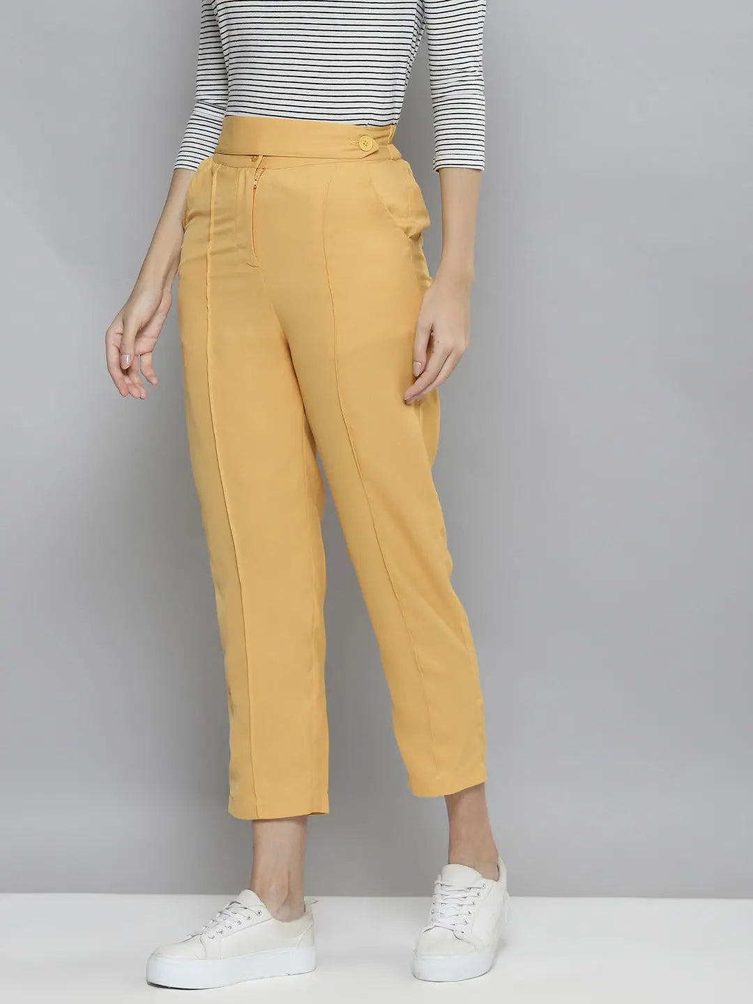 Yellow Belted Pants - Stylish Women's Western Wear Outfits