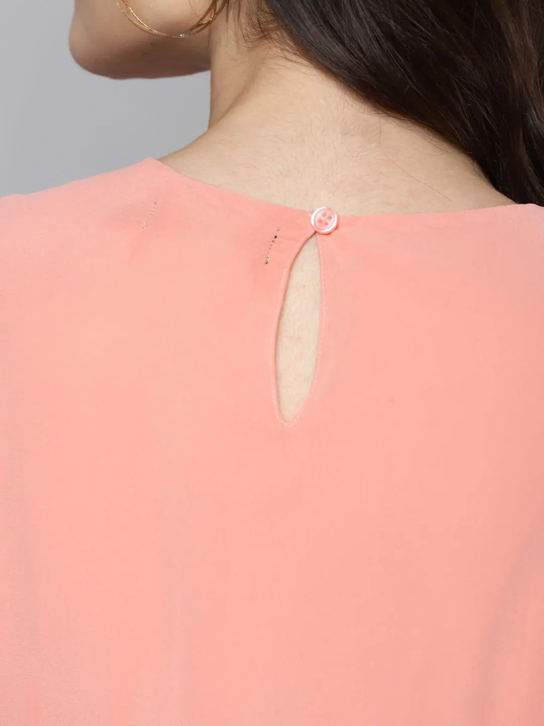 Pink Frill Hem Dress - Women's Fit & Flare Short Polyester Dress