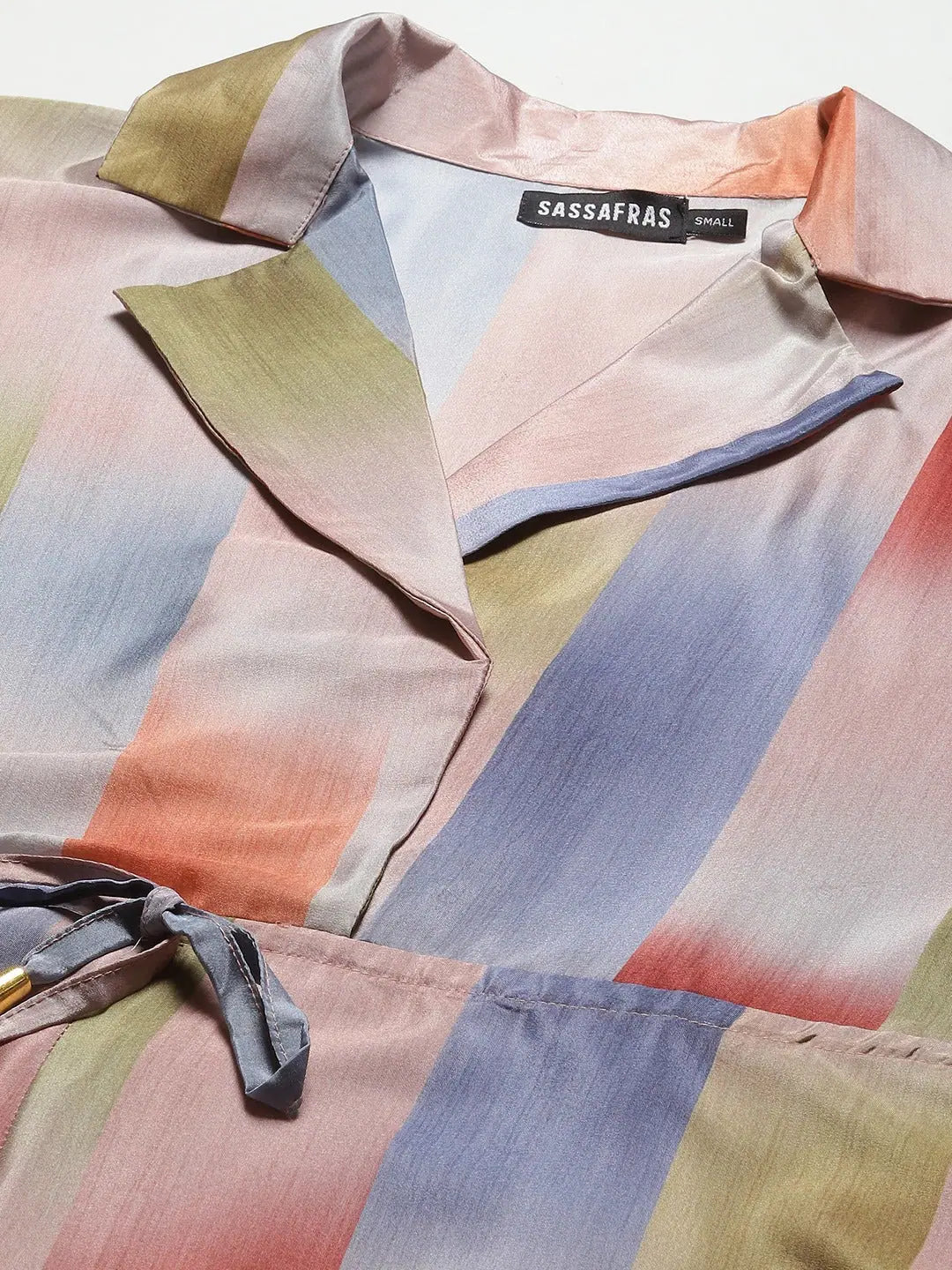 Women's Printed Jumpsuit - Multicolor Romper, PolySilk Crepe Set