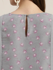 Women Grey Lotus Princess Seam A Line Top