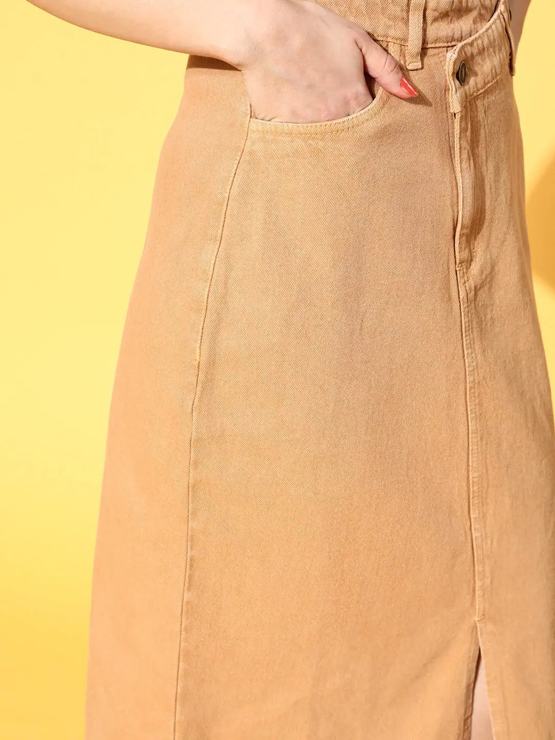 Taupe Denim Wrap Skirt | Women's Western Wear Cotton Skirt