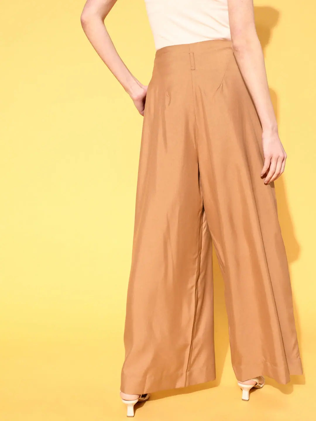 Brown High Waist Wide Leg Pants | Women's Flared Trousers