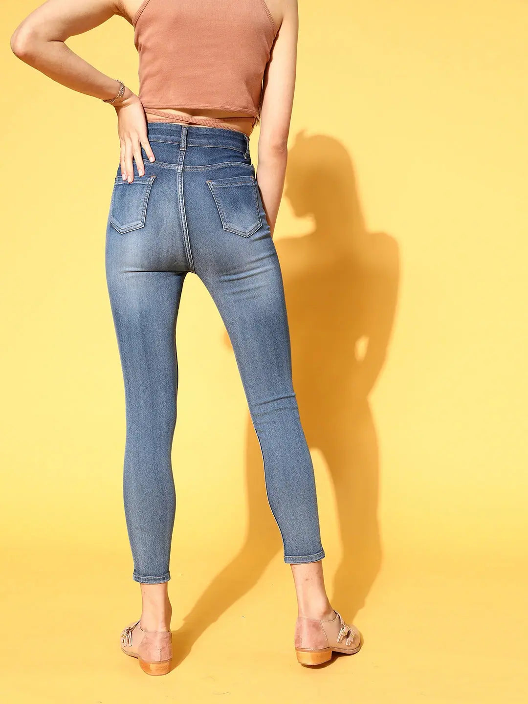 Women's Blue Slim Fit Jeans - Western Wear for Women