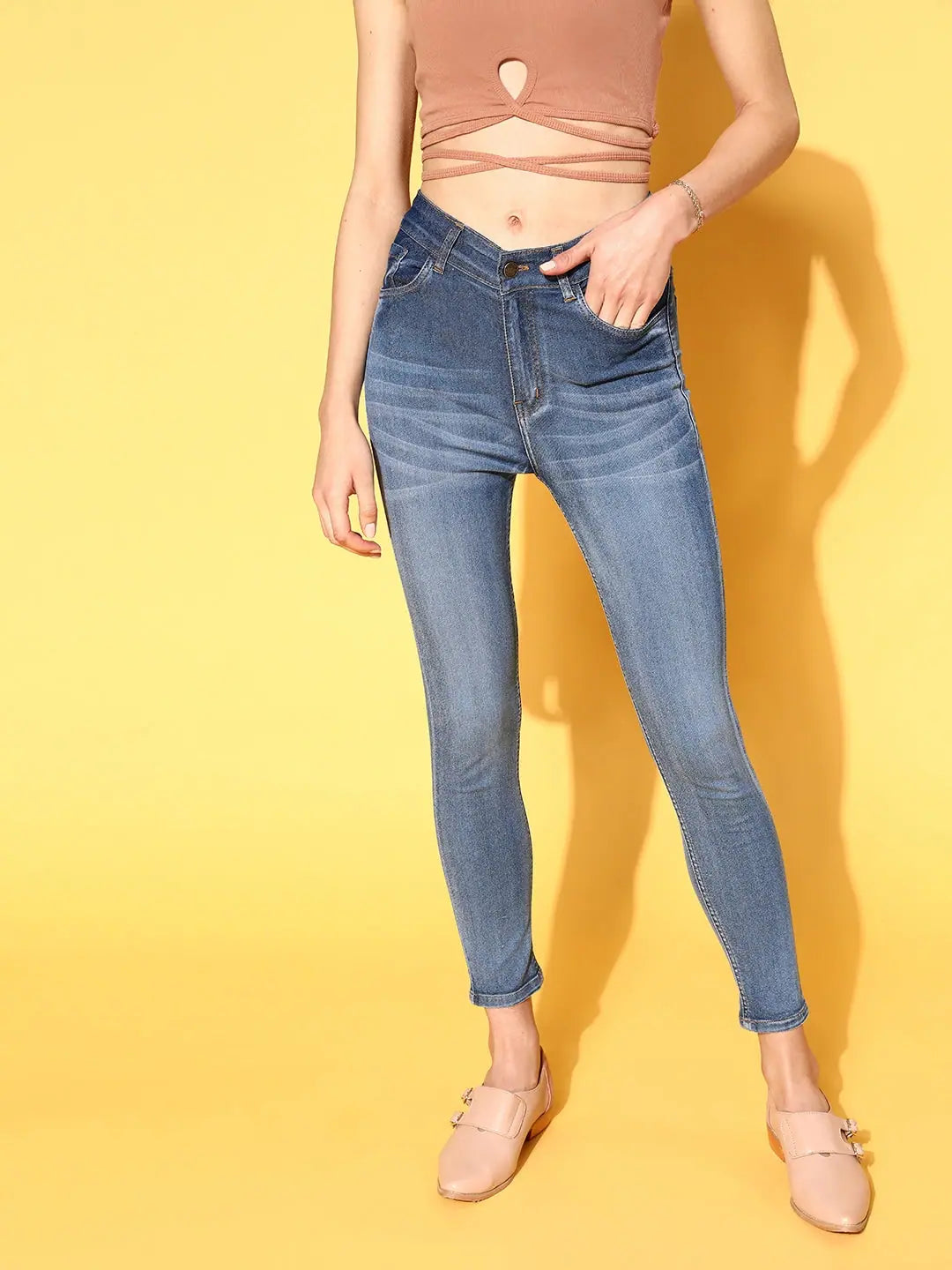 Women's Blue Slim Fit Jeans - Western Wear for Women