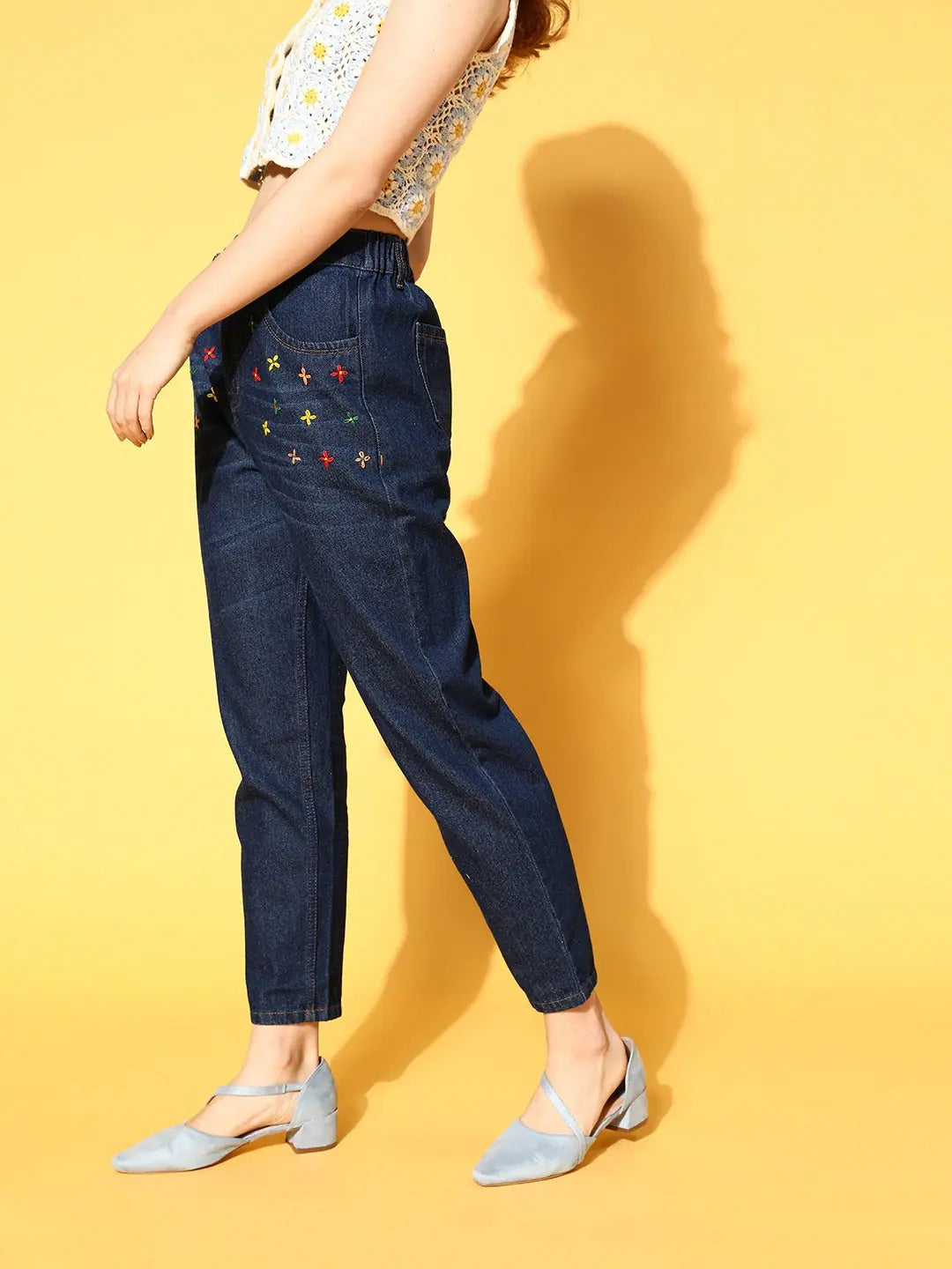 Teal Embroidered Jeans - Women's Western Outfits & Clothing