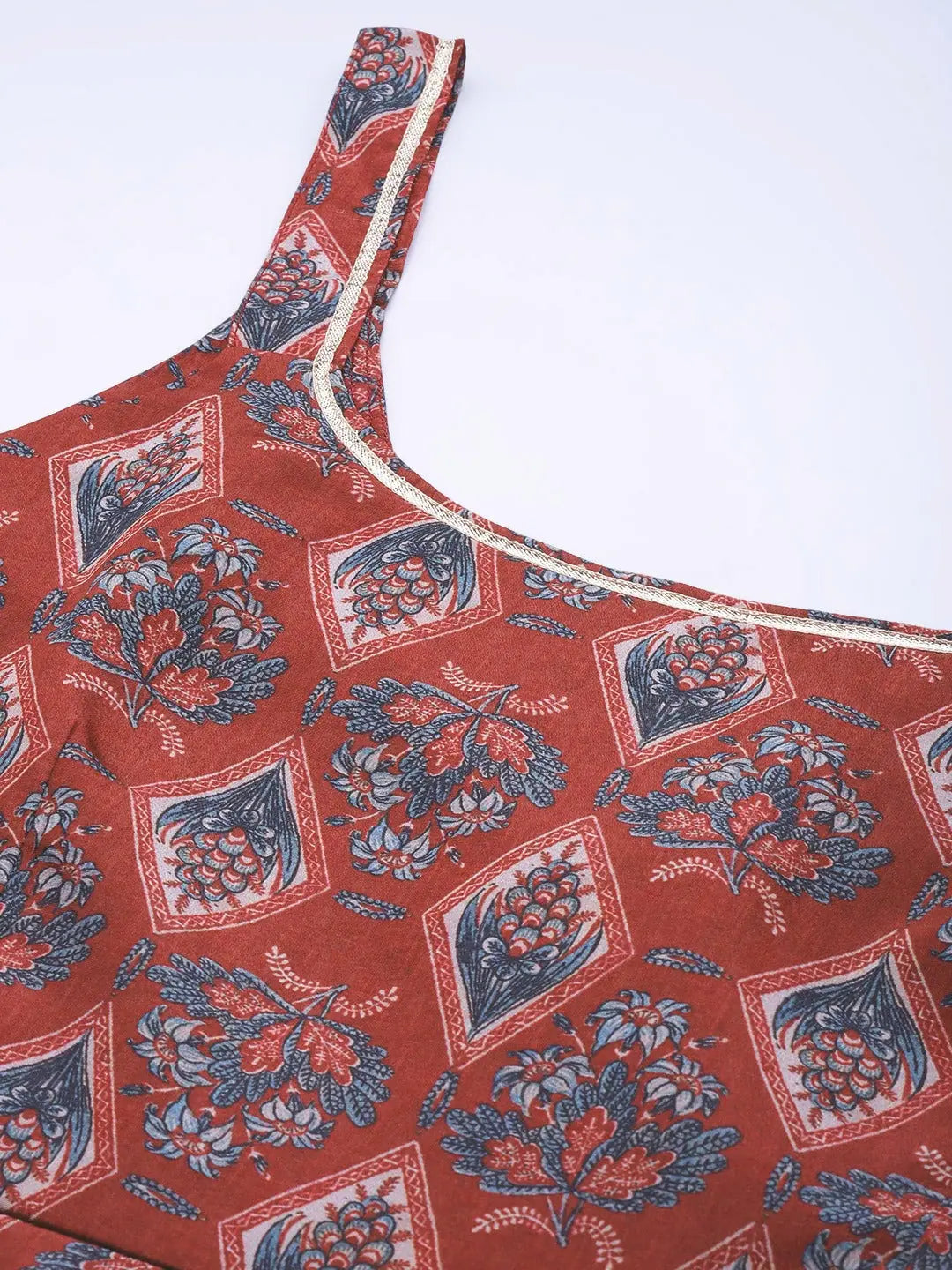 Maroon Floral Peplum Top - Women's Western Clothing Style