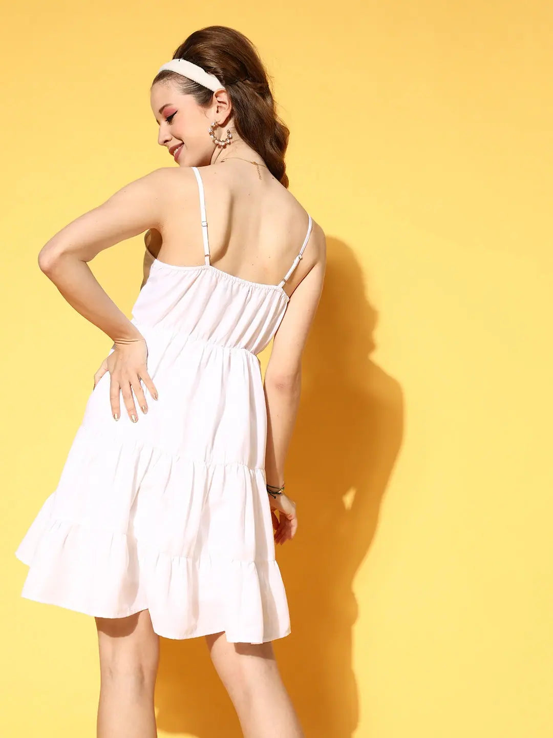 White Tiered Dress - Women's Strappy Fit & Flare Dress