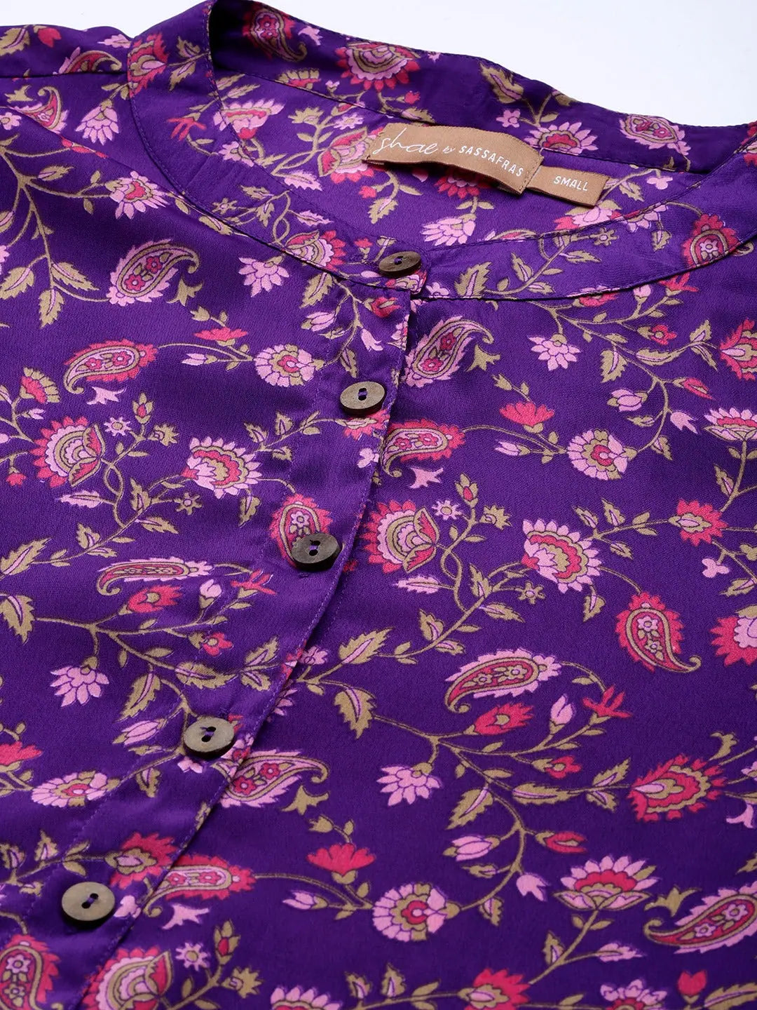 Purple Floral Shirt - Women's High Low Printed Top Online