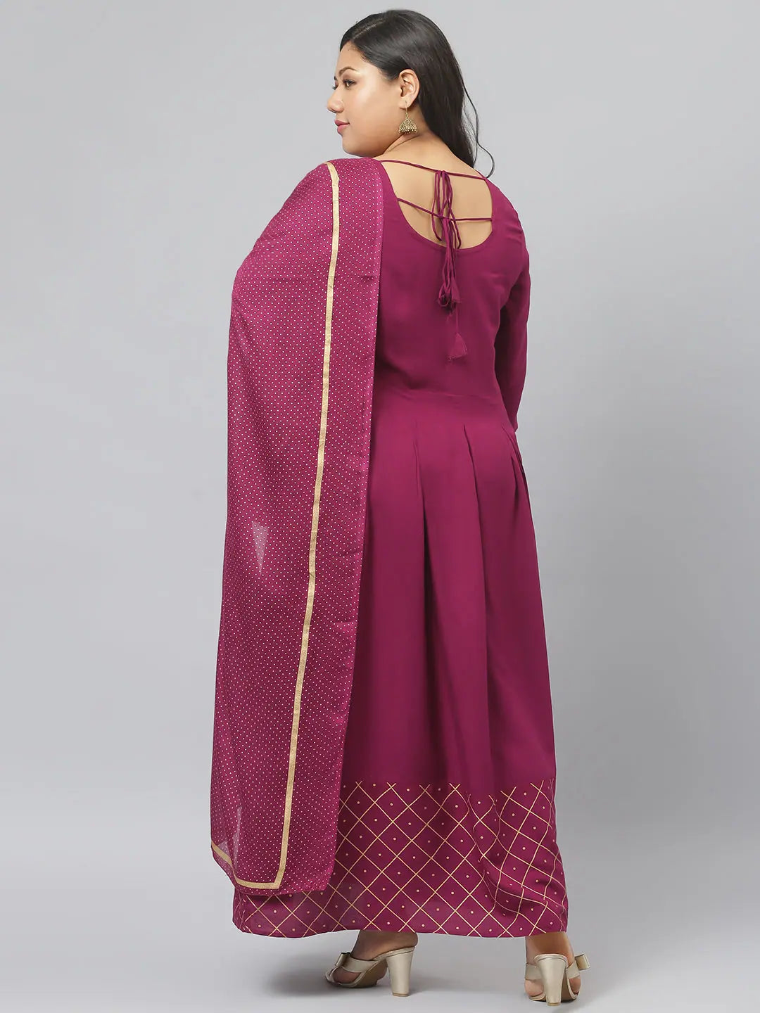 Gold Printed Women's Kurta Set with Dupatta | Indian Kurta Sets