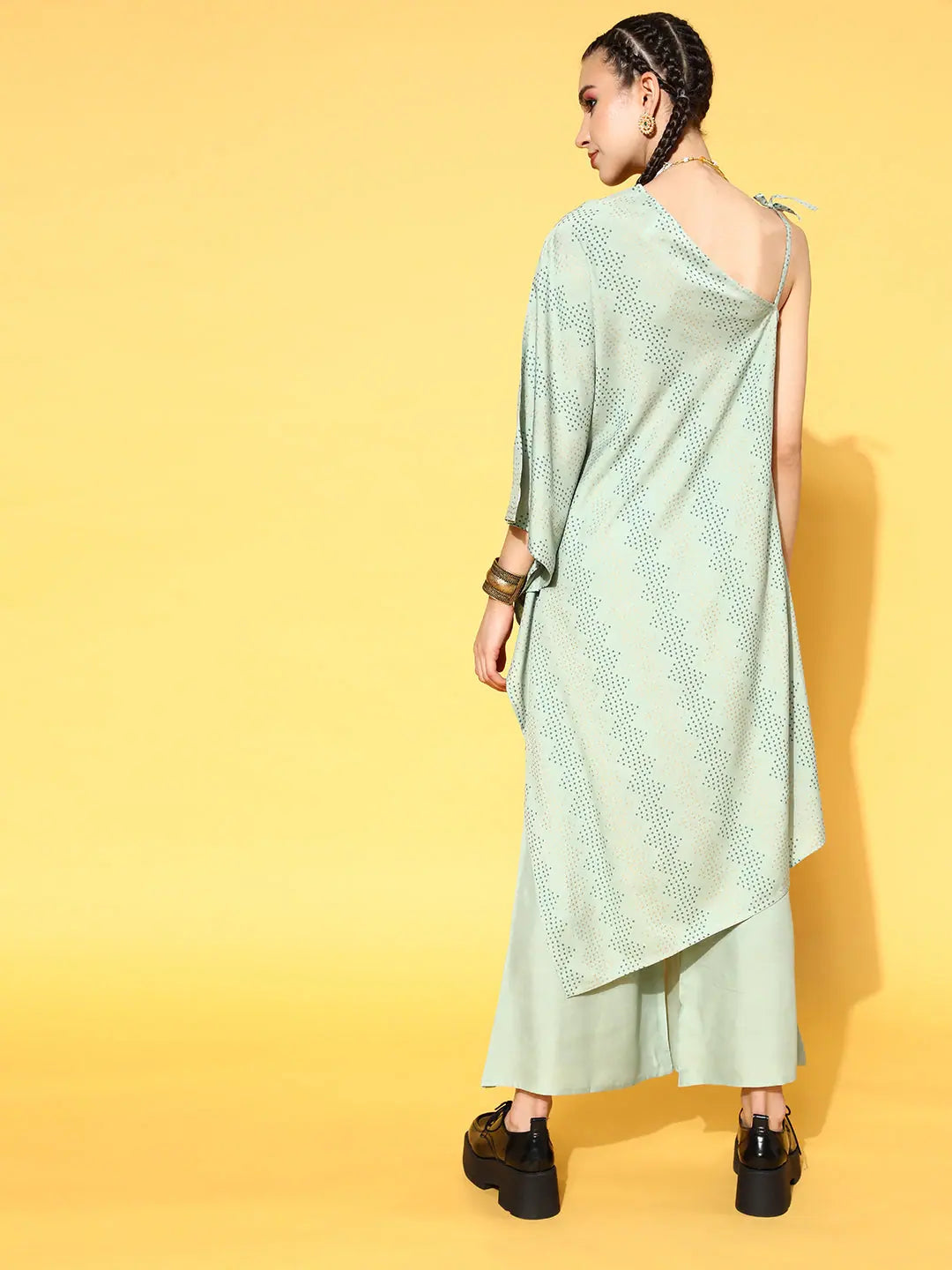 Agro Printed Kurta Palazzo Set for Women | Asymmetric Style