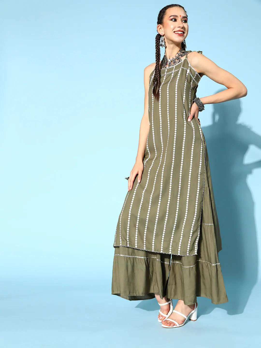 Printed Kurta Sharara Set for Women | Designer Sharara Suits - Style 1