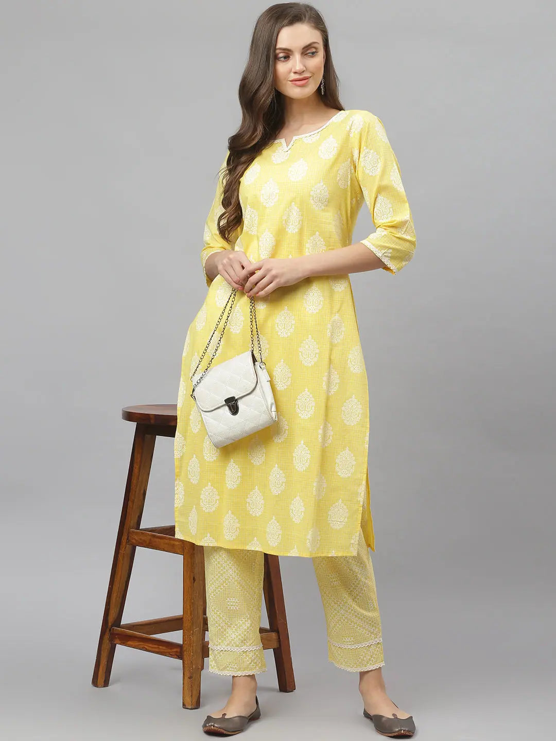 Floral Print Rayon Kurta Pant Set | Women's Indian Kurta Sets