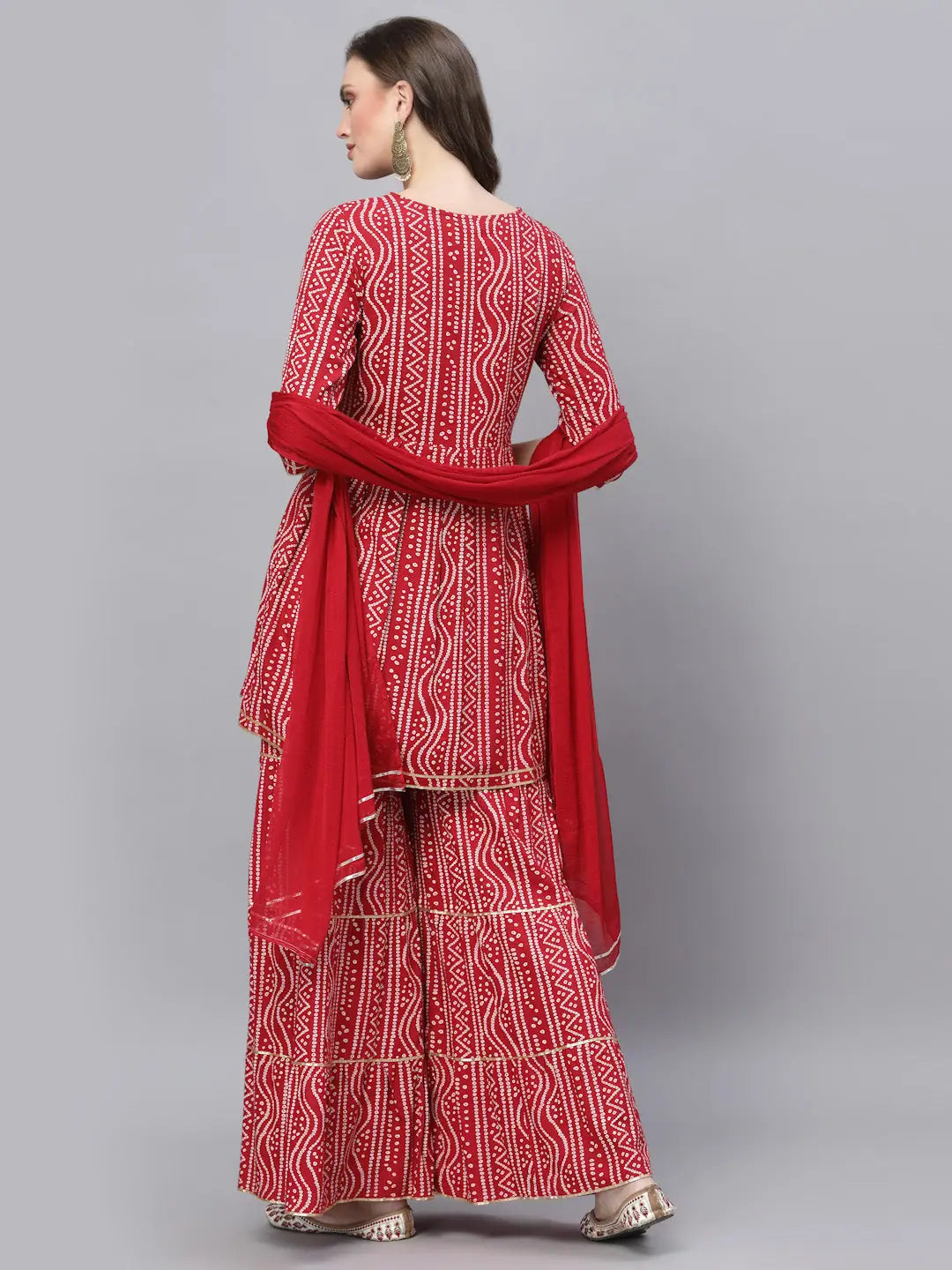 Bandhej Kurta Sharara Set for Women | Designer Sharara Suits