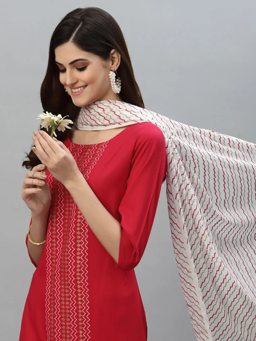 Women's Printed Kurta Set with Dupatta | Indian Kurta Sets - Style 1