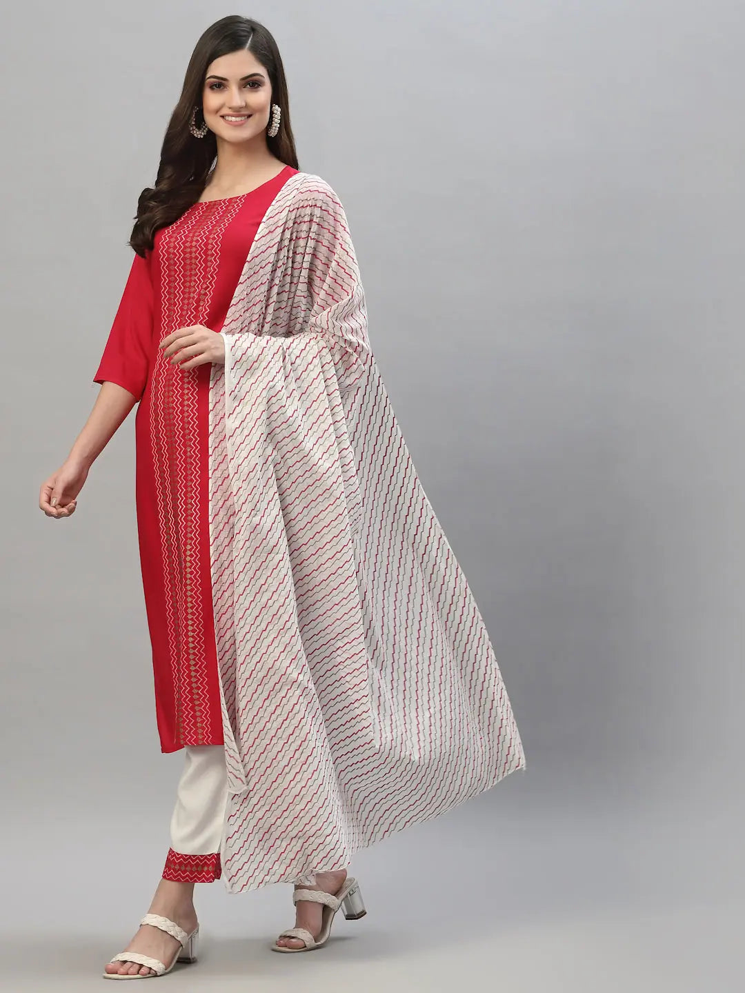 Women's Printed Kurta Set with Dupatta | Indian Kurta Sets - Style 1
