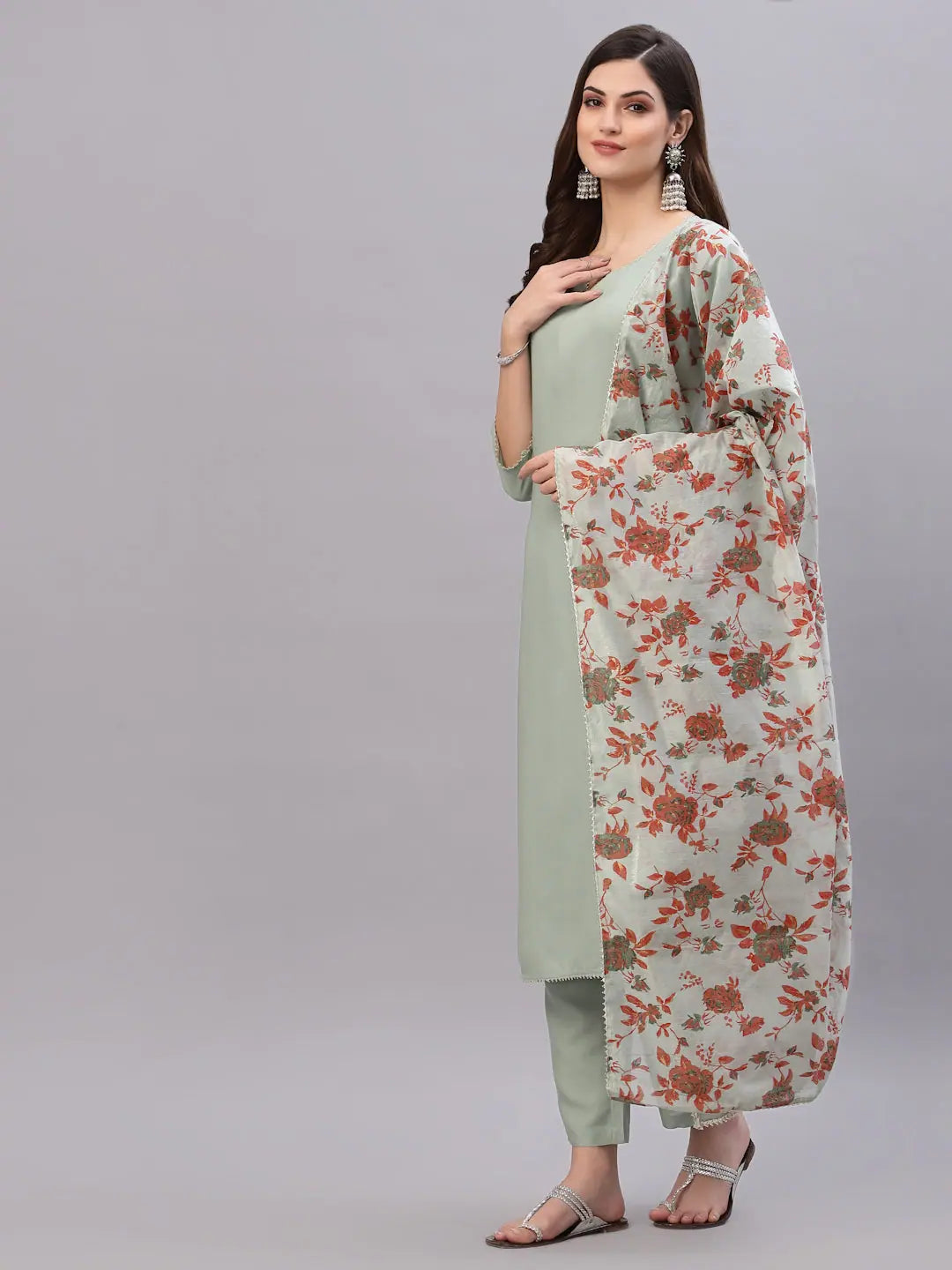 Solid Rayon Kurta Pant Dupatta Set | Indian Kurta Sets for Women