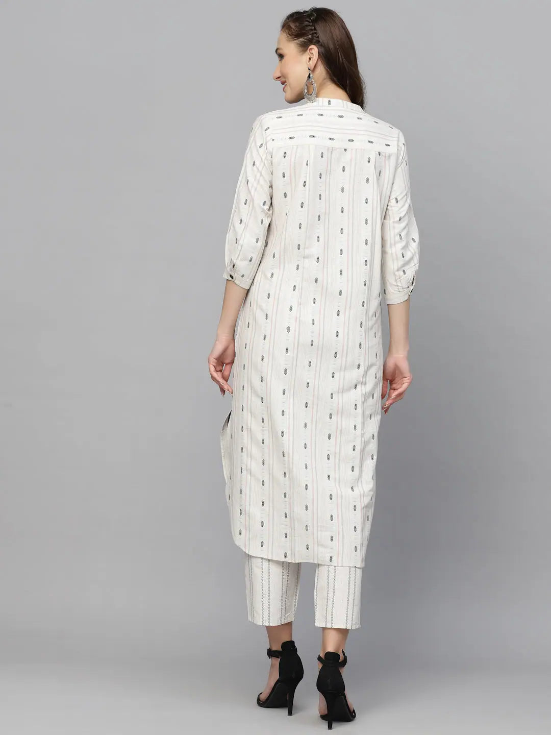 Woven Cotton Blend Kurta Pant Set | Women's Kurta Sets