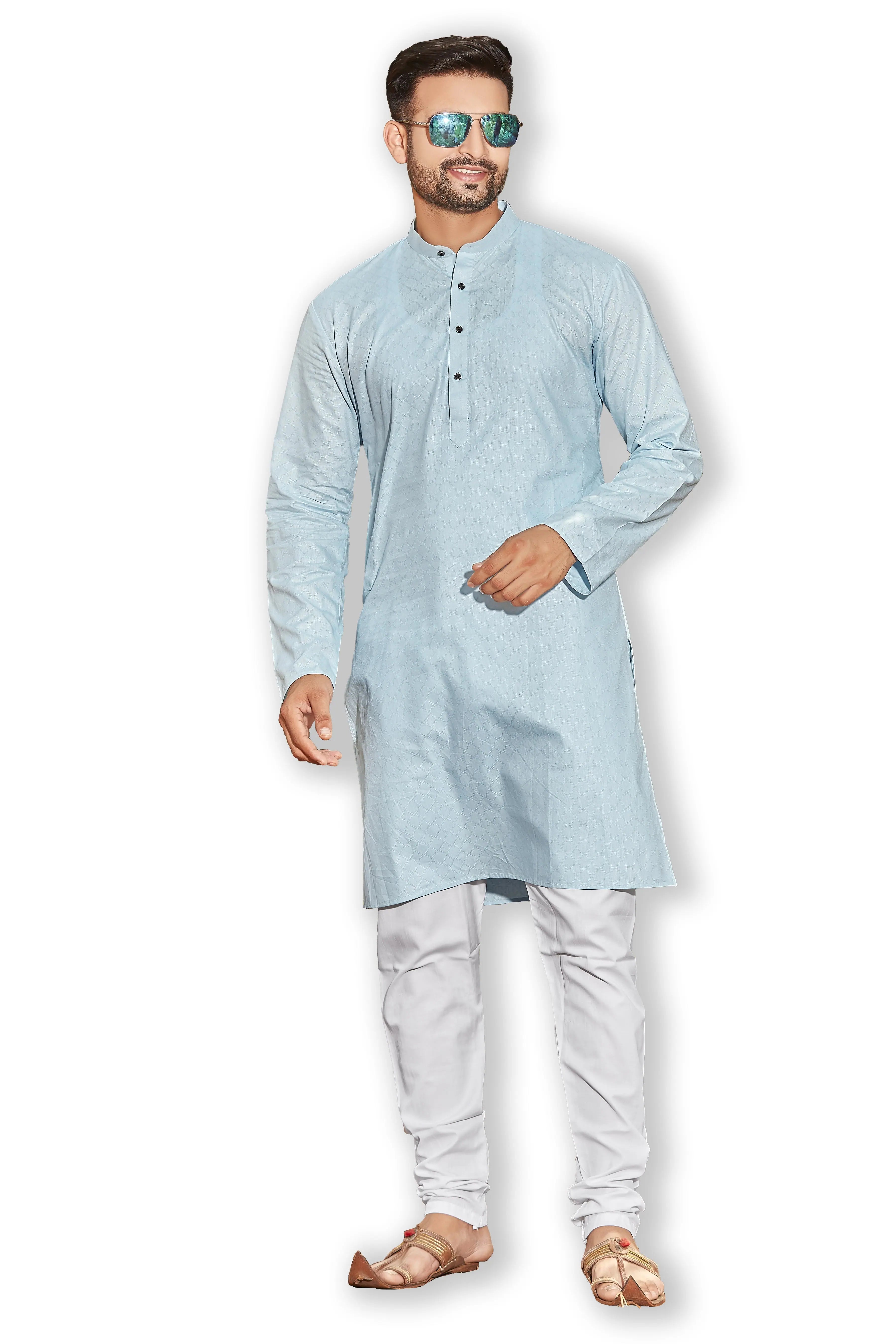 Blue Kurta Pajama Set | Indian Mens Kurta Pajama