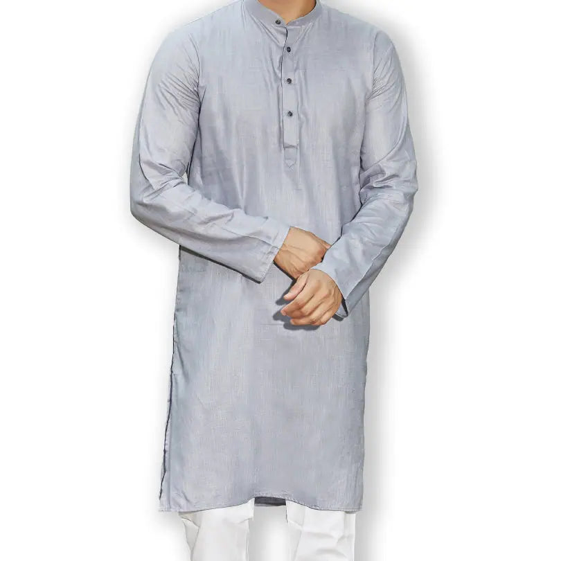 Grey Cotton Kurta Pajama Set | Mens Kurta Pajama Set