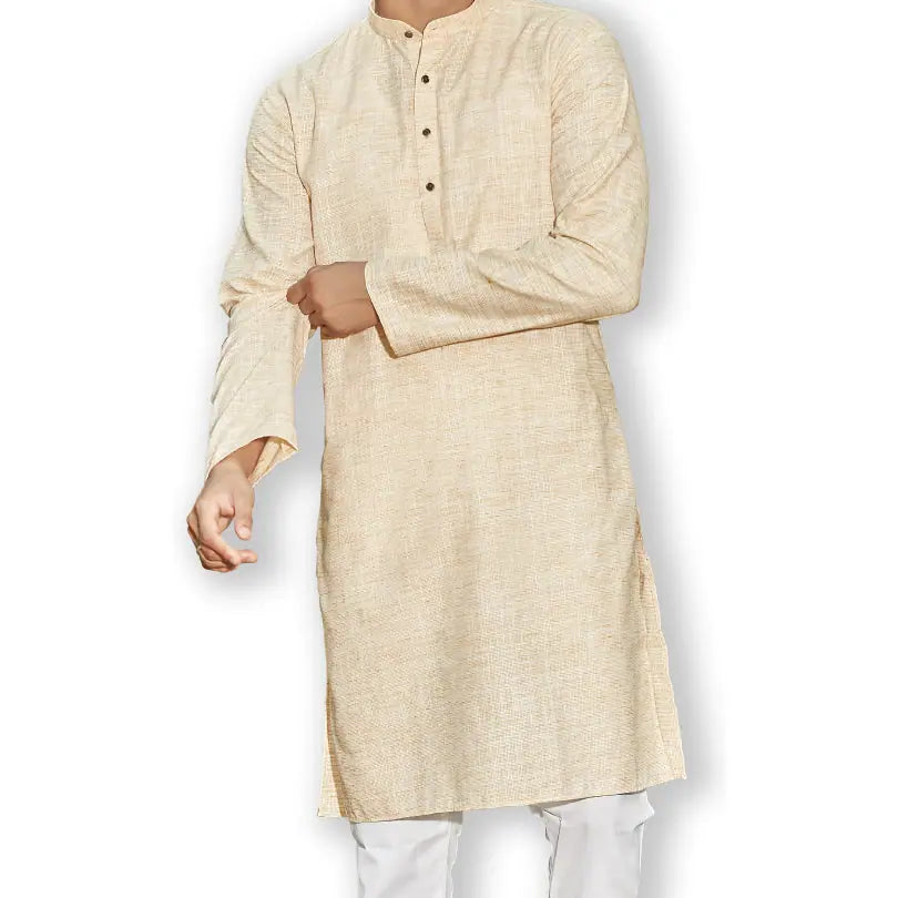 Orange Checkered Kurta Pajama Set | Mens Kurta Pajama Set