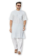 Authentics Half Kurta White Checks