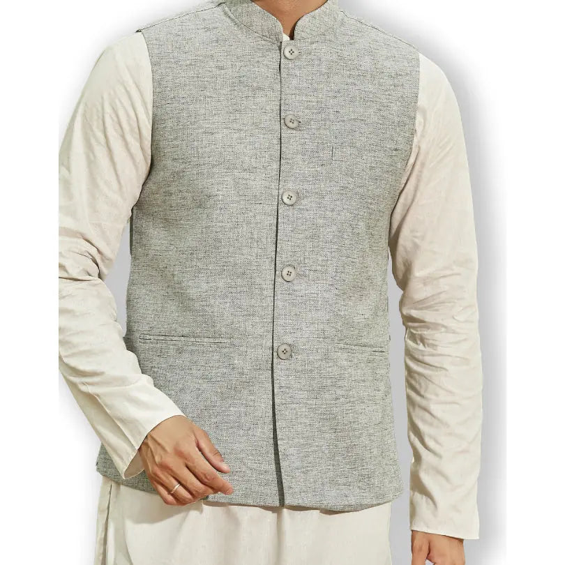 Grey Nehru Jacket: Men's Ethnic Wear with Nehru Collar