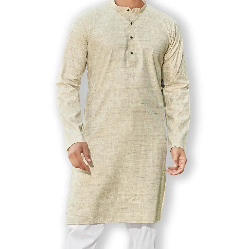 Chikoo Cotton Mens Kurta Pajama Set | Pathani Kurta Pajama