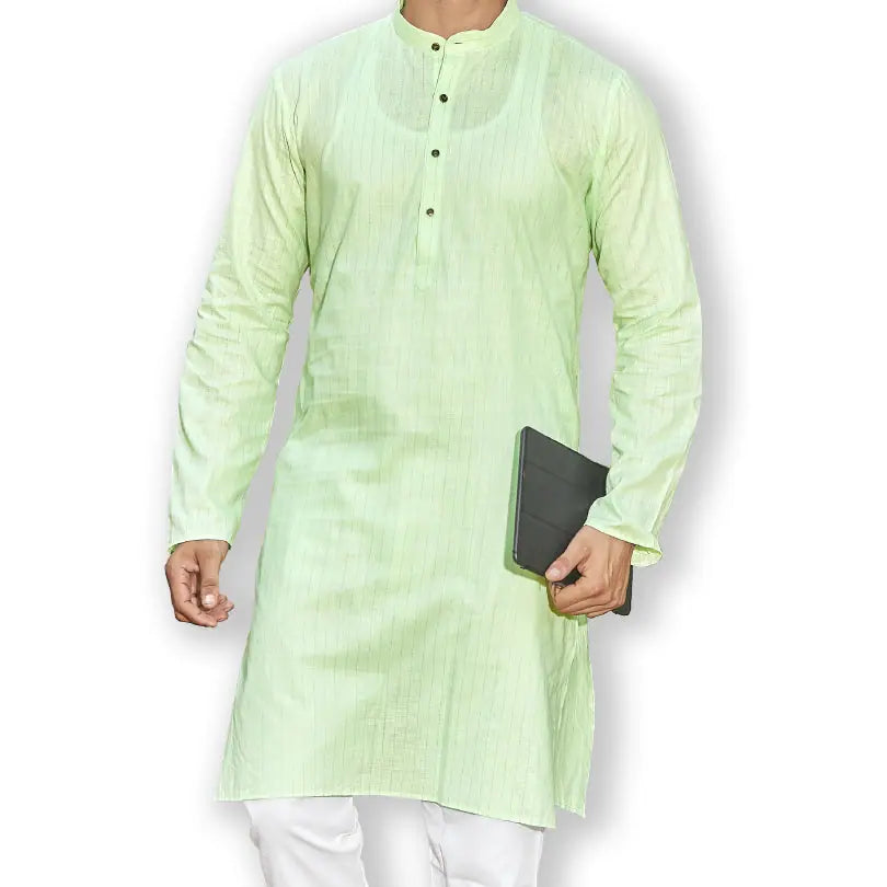 Green Striped Kurta Pajama Set | Mens Kurta Pajama