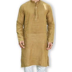 Authentics Kurta Bandi Set Linen Weave Beige