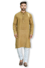 Authentics Kurta Bandi Set Linen Weave Beige