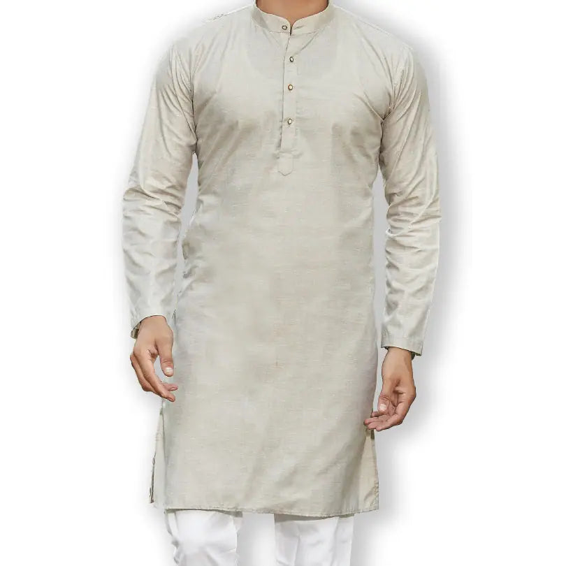 Beige Fawn Kurta Pajama Set - Cotton Kurta Pajama for Men