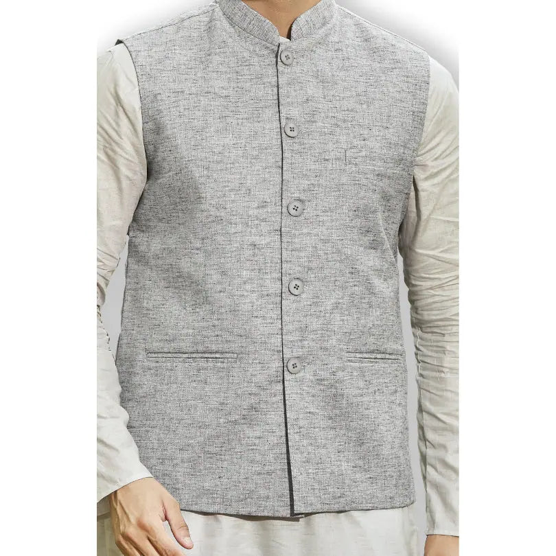 Blue Grey Kurta Bandi Set | Mens Kurta Pajama Online
