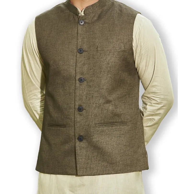 Military Green Kurta Bandi Set | Mens Kurta Pajama