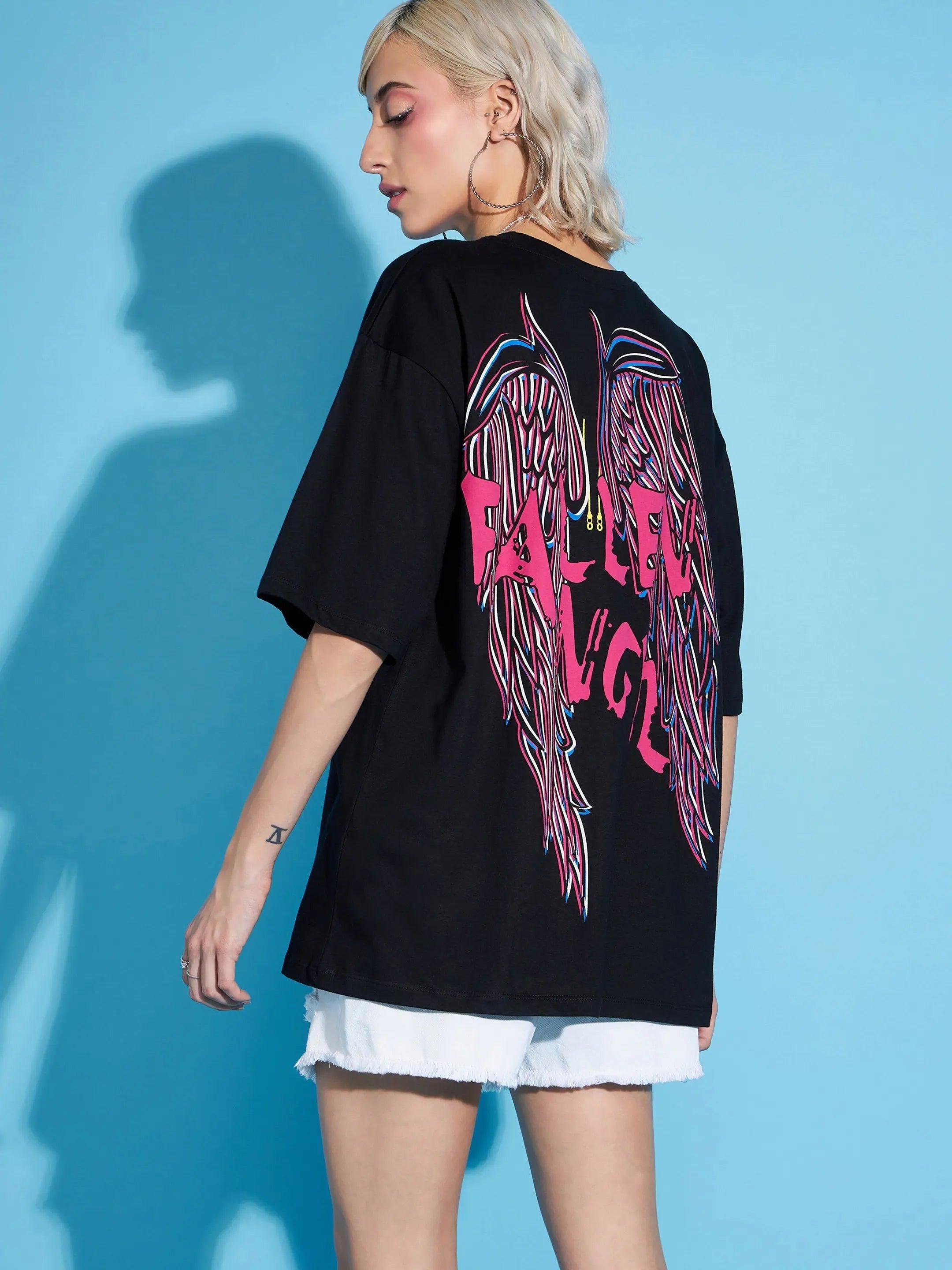 FALLEN ANGEL Printed Oversized T-Shirt | Women's Fashion