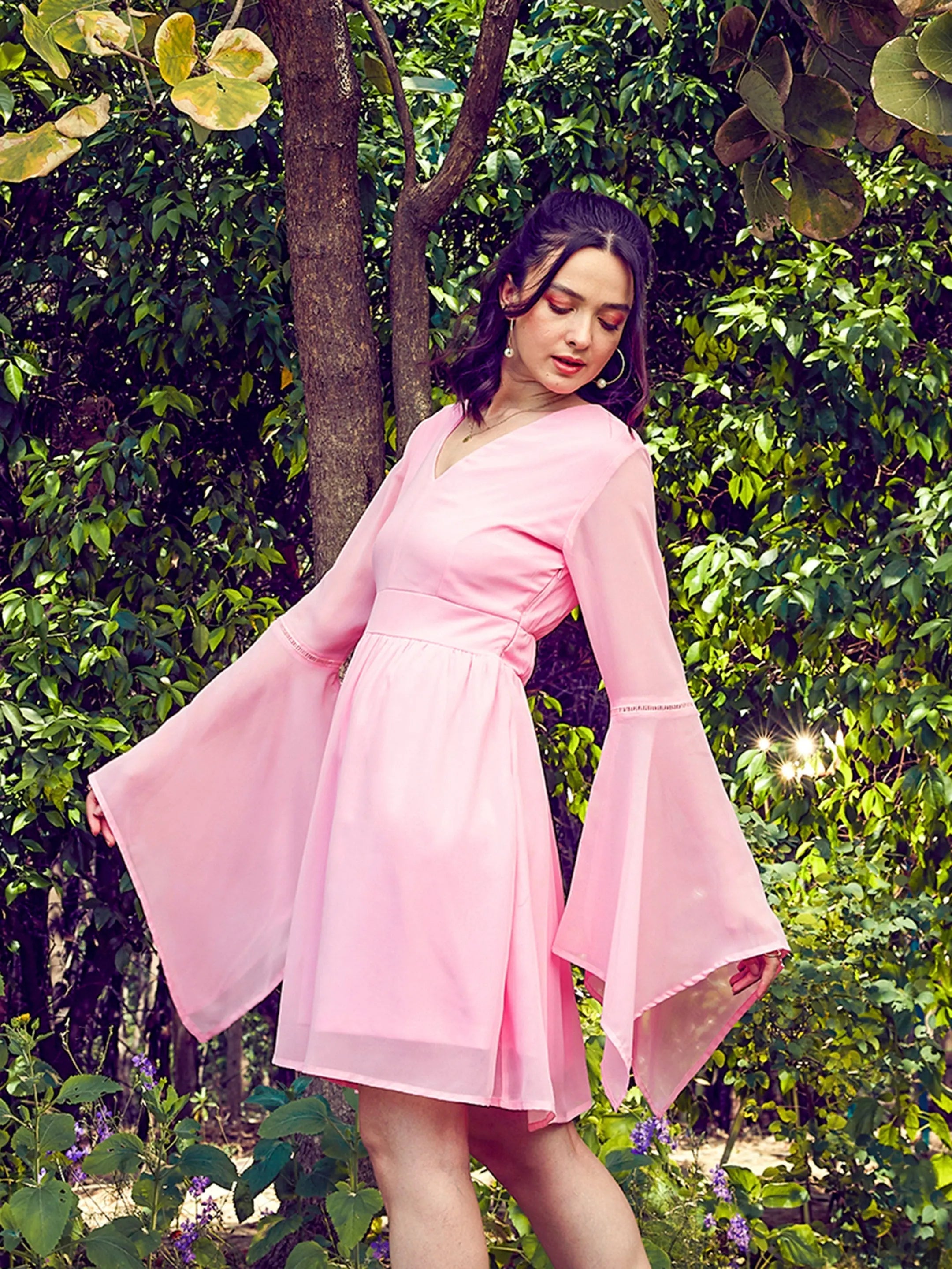 Pink Boho Skater Dress | Women's Party Wear Lehenga Alternative