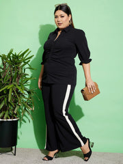 Women Solid Standard Black Jumpsuits & Sets