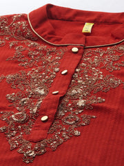 Women's Cotton Embroidered Kurta-VEK1016_L