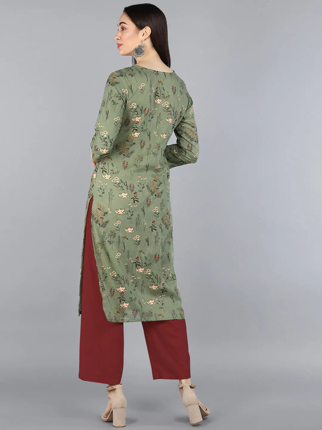 Women's Printed Cotton Kurta-VCK1267AB | Indian Kurtis Online